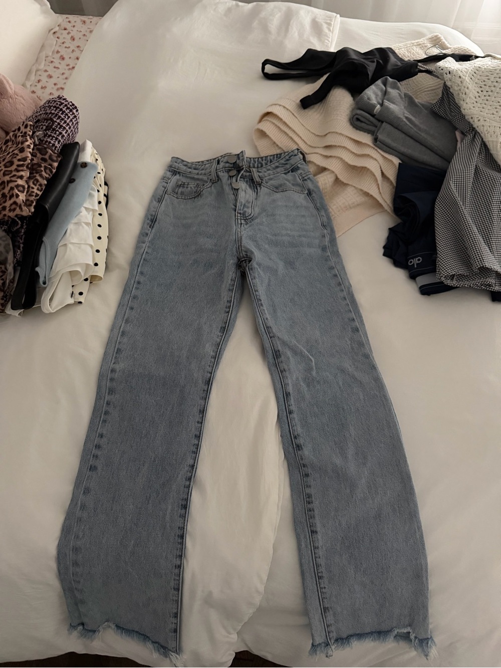 superdown Light Blue Wide Leg High-Rise Jeans
